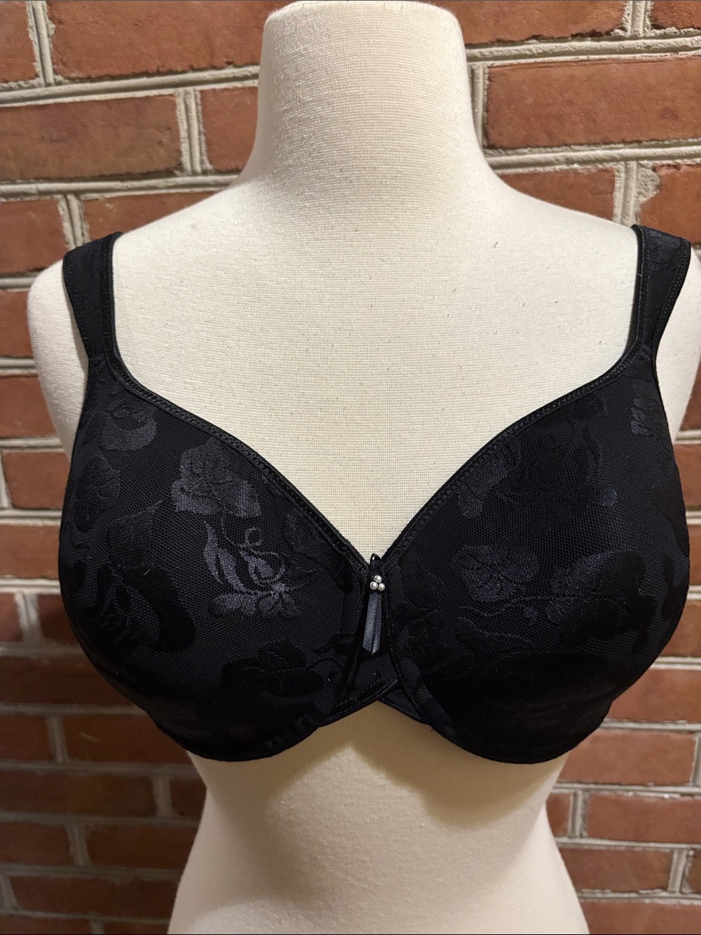 Wacoal Awareness Black Floral Padded Underwire Full-Coverage Bra Size 34DD